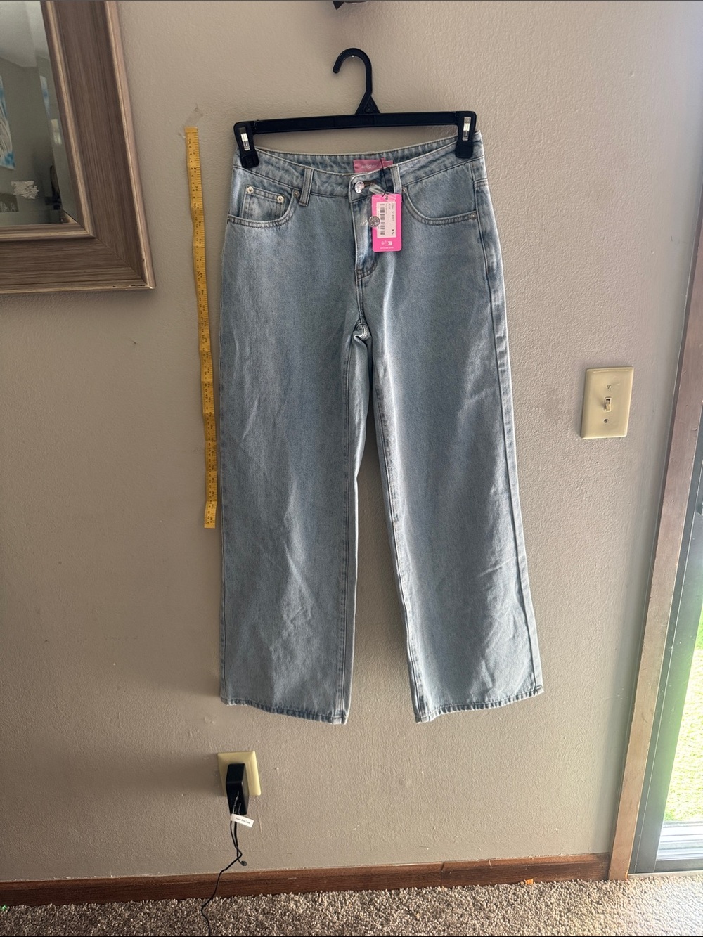 Edikted Light Blue Wide Leg Jeans